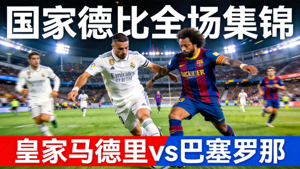 皇家马德里对阵巴塞罗那全场集锦视频封面图，西班牙国家德比精彩画面